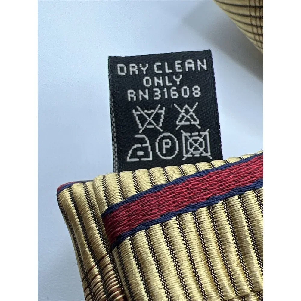 JOS A BANK Signature Collection Men's Silk Cotton Blend Necktie Gold Red Striped